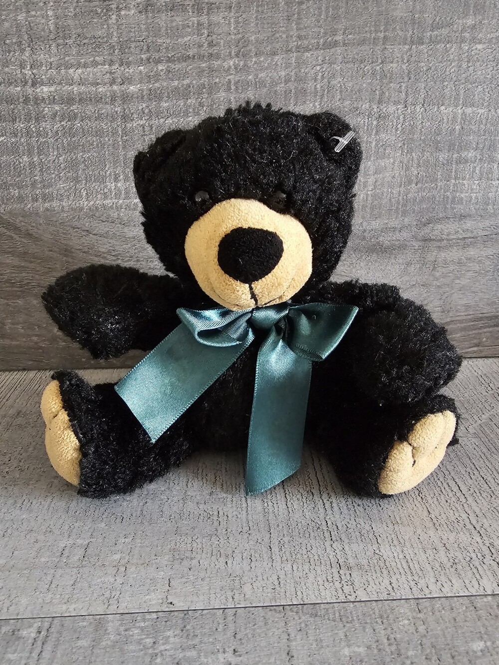 6" Wishpets Black Bear Fibs Plush Stuffed Animal Bear 2012 #42106 Woodland